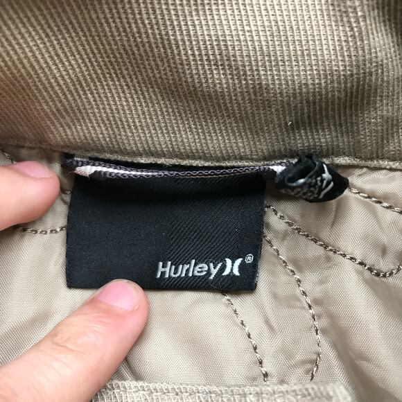 Vintage Y2K Hurley Lined Harrington Heavy Twill Work Jacket Mens XL Zip Khaki - Picture 3 of 12